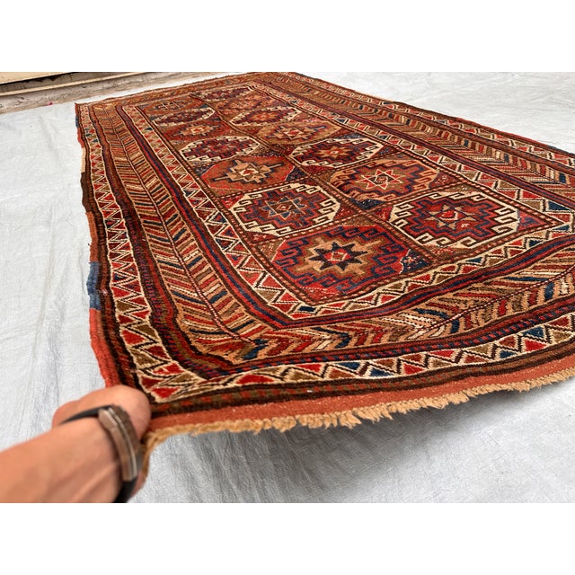 Tribal Antique Khamseh Qashqai Hand-Knotted Wool Rug - 10'9" X 5'4" For Sale - Image 3 of 12