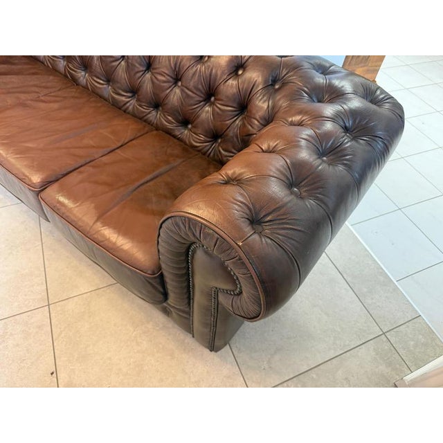 Chesterfield Sofas and Club Chair in Leather, Set of 3 For Sale - Image 12 of 18