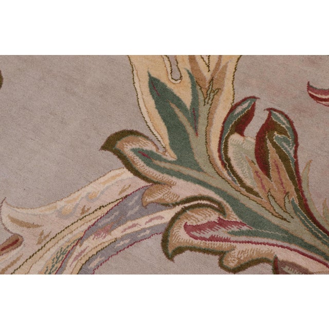 1990s Bhati Pak-Persian Lucia Taupe/Green Wool Rug - 10'3'' X 14'4'' For Sale - Image 5 of 8
