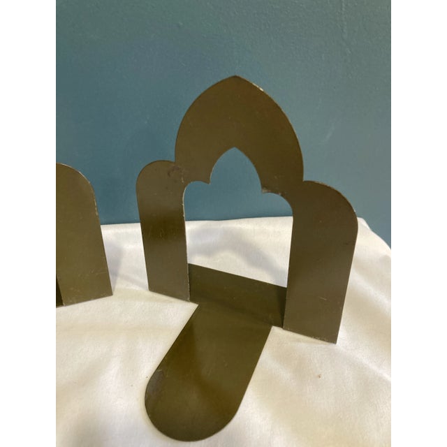 Metal Mid-Century Arched Metal Library Bookends, Set of 2 For Sale - Image 7 of 8