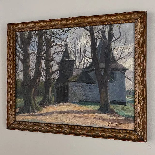 Impressionist Antique Framed Oil Painting on Board by J S Burnet For Sale - Image 3 of 12