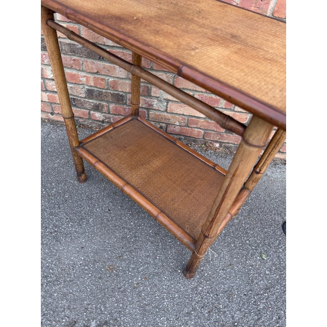 Wood 19th Century English Bamboo Side Table For Sale - Image 7 of 9