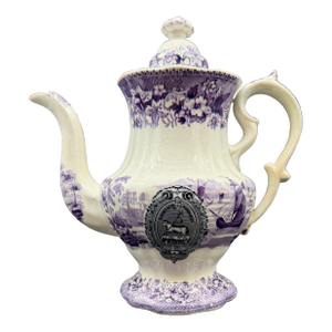 A Very Rare and Unusual Purple and Gray Transferware Decorated Coffeepot, Circa 1830's