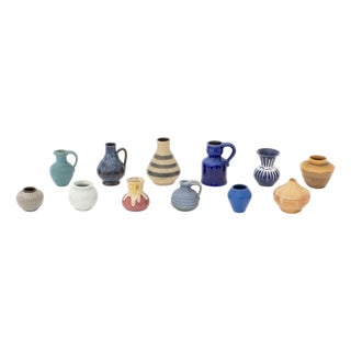 Collection of Twelve Studio Pottery Diminutive Vases For Sale