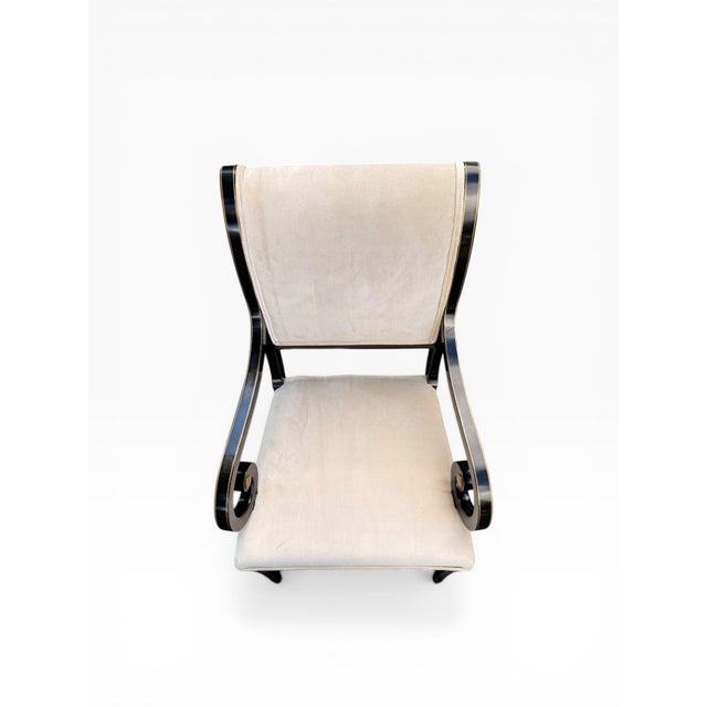 Late 20th Century Late 20th Century 10 Kindel Neoclassical Dining Chairs With Scroll Arms – Newly Reupholstered For Sale - Image 5 of 15