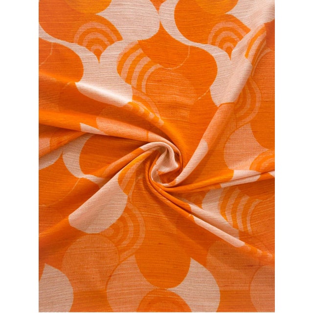 1970s Mid-Century Modern German Curtain Fabric Bale in Orange, 1970s For Sale - Image 5 of 8