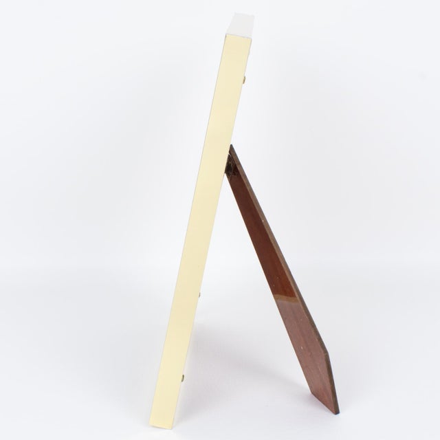 Mid Century Montagnani Italy Metal and Walnut Wood Picture Frame For Sale In Atlanta - Image 6 of 8