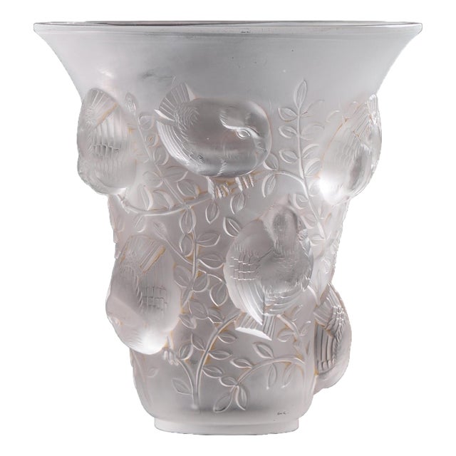René Lalique St. Francois Frosted Crystal Vase For Sale