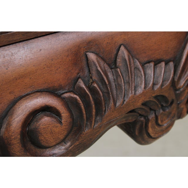 Georgian Style Mahogany Marble Top Console Table For Sale - Image 11 of 15