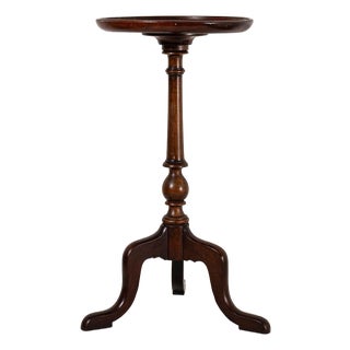 English Mahogany Wine Table With Beveled Lip Edge (C. 1930) For Sale