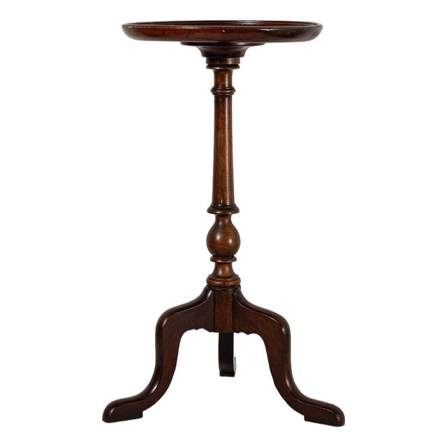English Mahogany Wine Table With Beveled Lip Edge (C. 1930) For Sale