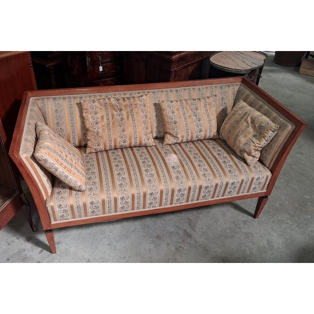 Biedermeier 3-Seater Sofa in Light Wood For Sale - Image 5 of 7