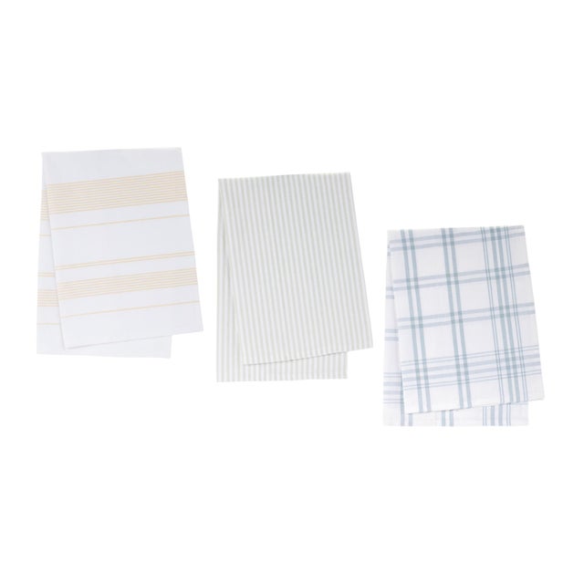 Add charm and functionality to your kitchen with this Cotton Tea Towel Set. Featuring three beautifully coordinated...