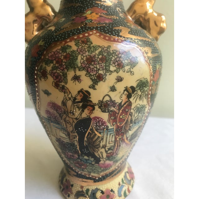 Vintage Satsuma Style Chinese Hand Painted Vase Chairish