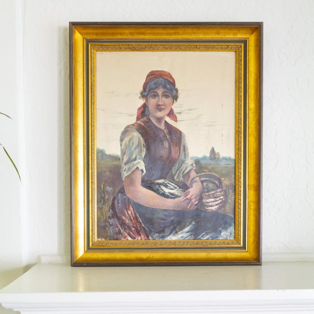 Eduard Von Grützner Figurative Master Study Peasant Girl Genre Painting For Sale - Image 9 of 10