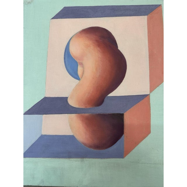 Brown Metaphysical Geometric Bio Pink Pipe, 1969, Oil Painting on Canvas, Framed For Sale - Image 8 of 12