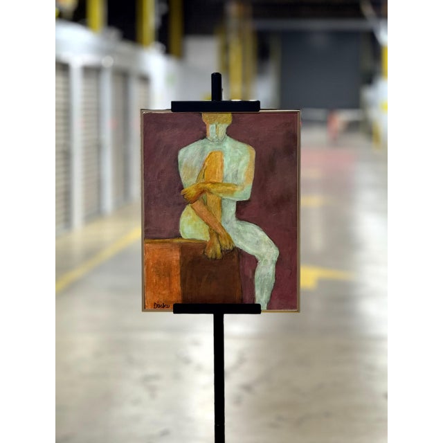 Brick Red 1980s Time Out, Raymonde Desabres (1925-2020) For Sale - Image 8 of 11