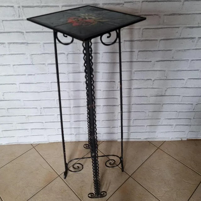 Ceramic Wrought Iron Stand, 1950s For Sale - Image 7 of 7
