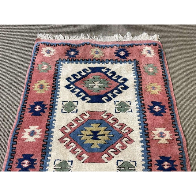 Vintage Handmade Wool Rug For Sale - Image 6 of 8