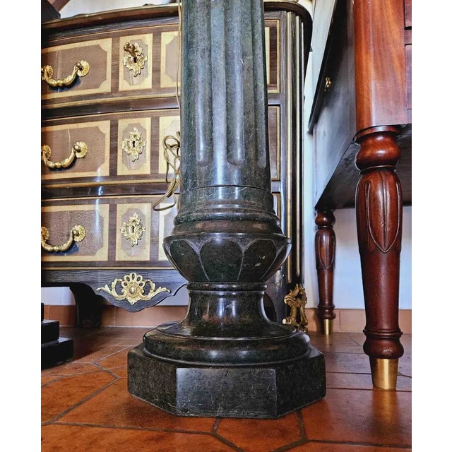 Italian Green Marble Column For Sale - Image 9 of 10