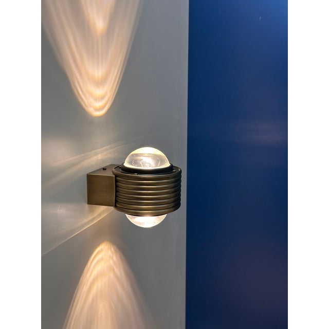 Contemporary Newcombe Art Deco Brass Wall Sconce | Handcrafted by Özendeco For Sale - Image 3 of 8