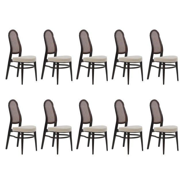 Edward Wormley for Dunbar Caned Back Dining Chairs - Set of 10 For Sale - Image 13 of 13