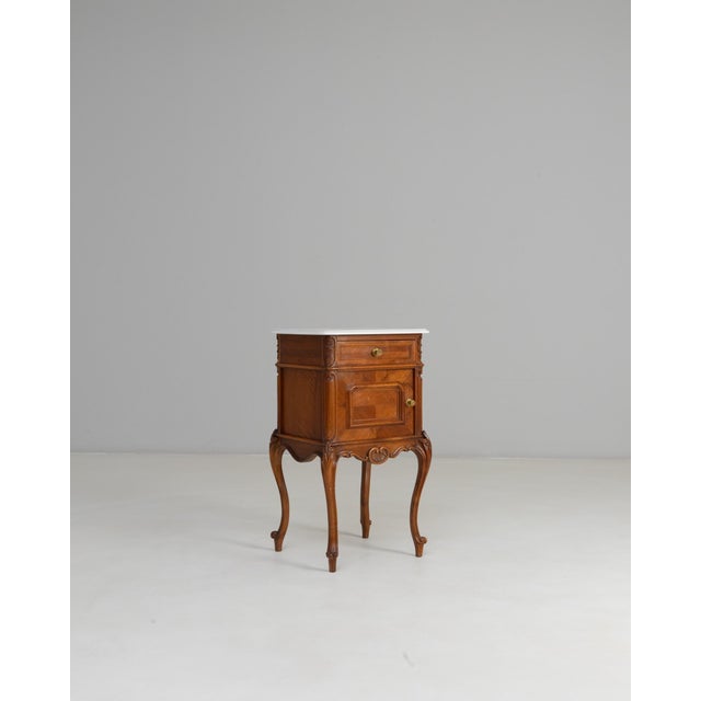 19th Century 19th Century French Louis XV Bedside Table With Marble Top For Sale - Image 5 of 18
