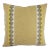 Yellow and Tan Mini Herringbone Embellished With Gray and Gold Fretwork Trim Pillow Cover with Kelly Wearstler Trim For Sale