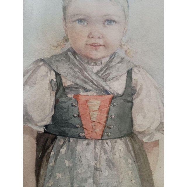 Maud Humphrey “Dutch Girl” Original Watercolor — May Plate From the 1891 Calendar Series For Sale - Image 12 of 16