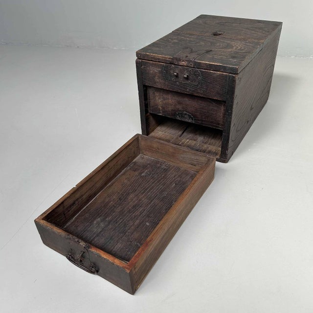 Antique Wooden Zenibako Temple Offering Box, Japan, 1890s For Sale - Image 11 of 17