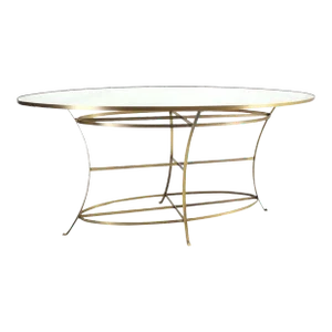 Large Brass Oval Mirrored Top 39"h Bar Hight Table Display Center Console