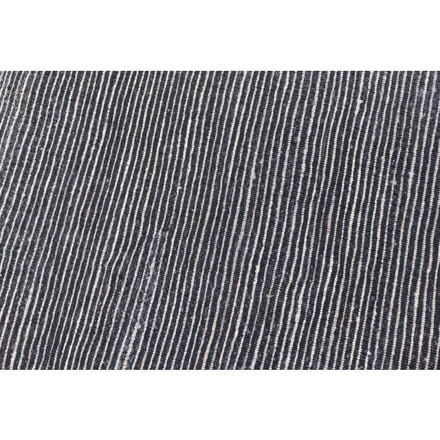 Modern Moroccan Style Tribal Long Runner in Shades of Gray All-Over Design For Sale - Image 10 of 10