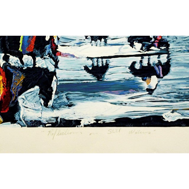 Blue Earl Biss "Reflections on Still Waters" Serigraph on Paper Unframed Hand Signed For Sale - Image 8 of 8