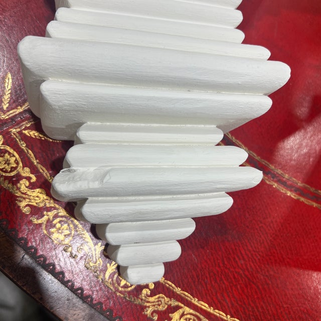 Antique White Plaster Outdoor Architectural Wall Brackets Shelves- A Pair For Sale - Image 10 of 12