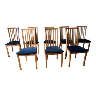Skovby Furniture Set of 8 Mid Century Style Modern High Back Teak Dining Chairs For Sale