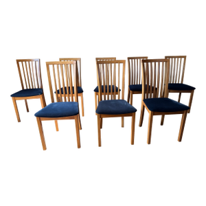 Skovby Furniture Set of 8 Mid Century Style Modern High Back Teak Dining Chairs