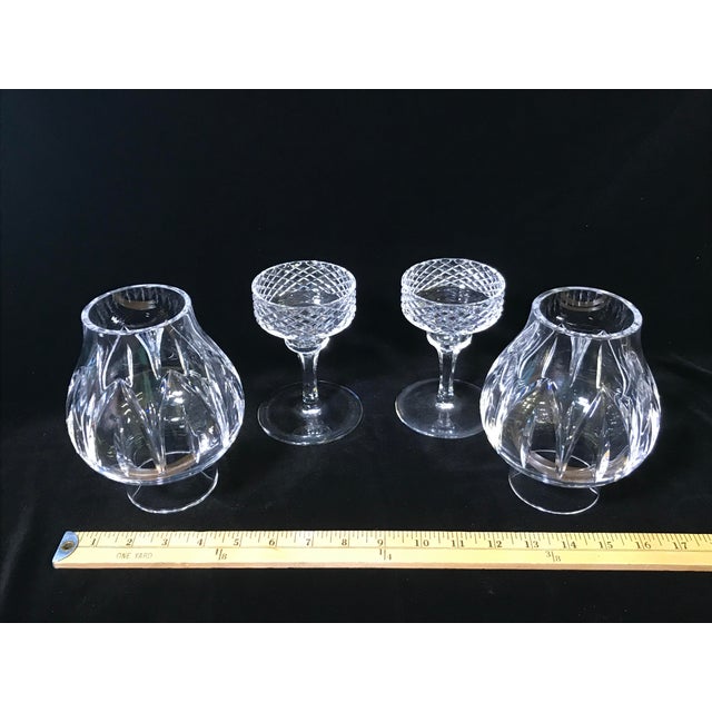 Cut Glass Hurricane Candle Holders a Pair Chairish