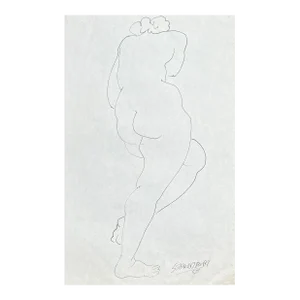1958 Walter Stawuszewski Female Nudę Drawing