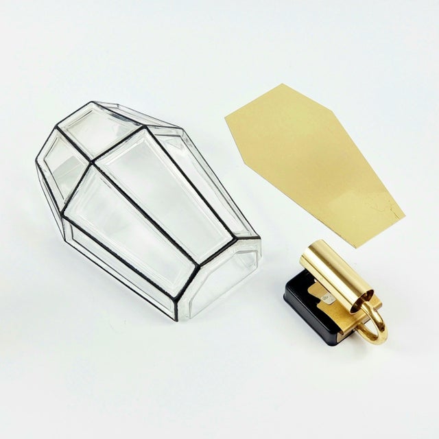 Mid-Century Modern Glass and Brass Wall Lamps from Limburg, Germany, 1960s, Set of 2 For Sale - Image 6 of 8