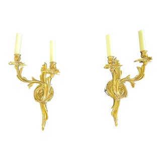 Brass Regency Style Sconces - a Pair For Sale