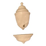 Mid Century White Ceramic Lavabo Fountain For Sale