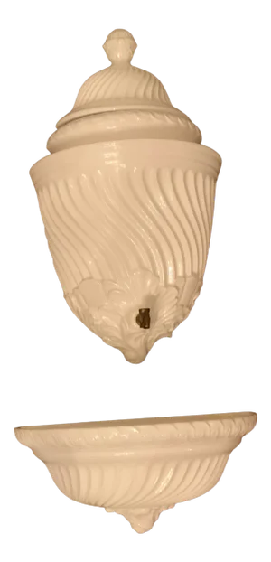 Mid Century White Ceramic Lavabo Fountain