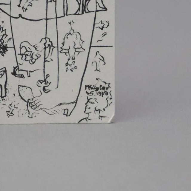 Martina Kügler, Figurative Compositions, 1979, Postcard Prints, Set of 4 For Sale - Image 9 of 10