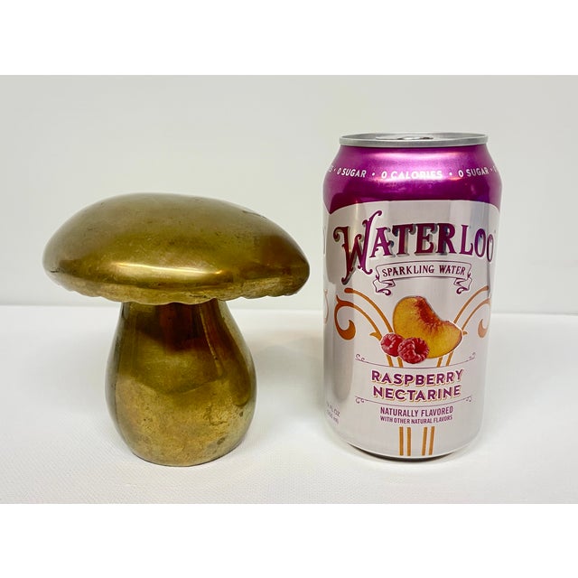 MCM Danish Brass Mushroom Art Objet Paperweight Decor For Sale - Image 12 of 12