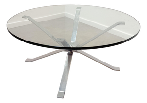 Vintage Chrome and Glass Coffee Table