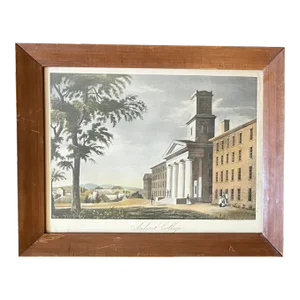 Antique 19th Century American Classical Architectural Print of Amherst College