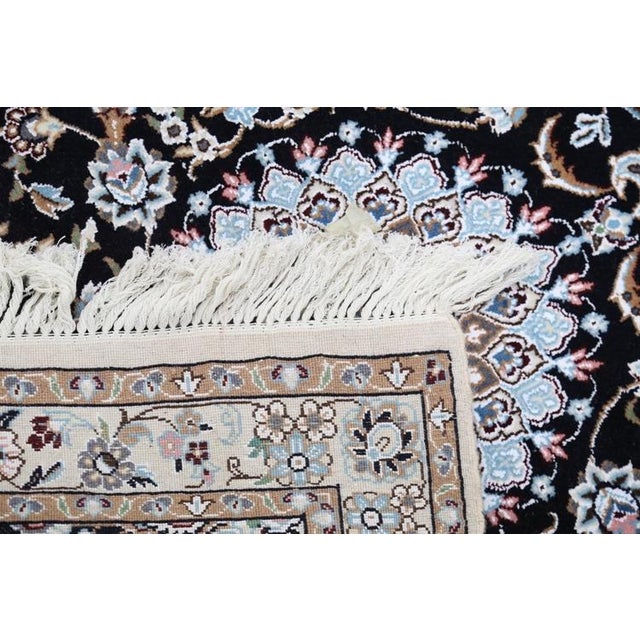 Traditional Pasargad DC Navy Blue Fine Hand Knotted Silk & Wool Rug For Sale - Image 3 of 5
