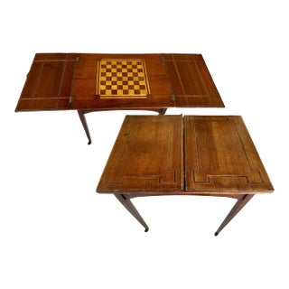Louis XVI Marquetry Game Table: Antique Mahogany Chessboard For Sale