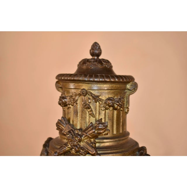 19th Century Pair of 19th Century French Mantle Urns For Sale - Image 5 of 12