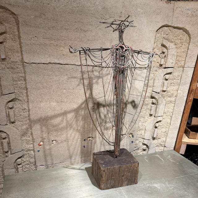 For your consideration, this Brutalist sculpture is a one-of-one. The figure is hand-welded from hundreds of individual...